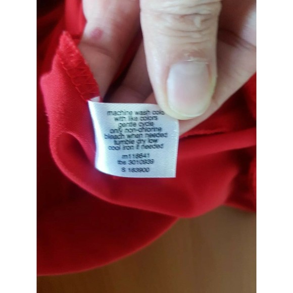 Lane Bryant Women's Blouse Plus Size 18-20 Red V-Neck Bell Sleeve Oiffice Wear - Picture 7 of 9